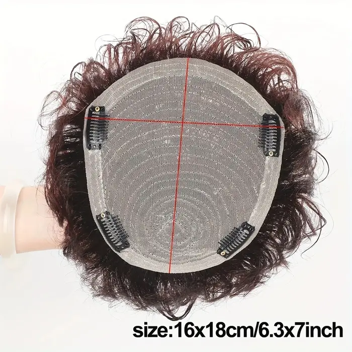 Perruque courte ondulée bouclée 100% cheveux humains pour hommes