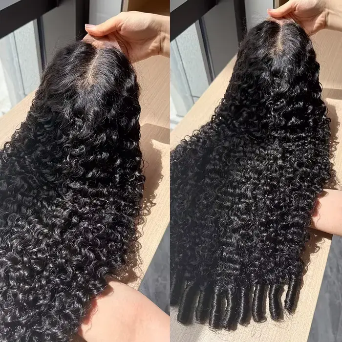 Perruque Lace Frontale 13x6, Densité 200%, Cheveux Humains Bouclés Birmans, Perruque HD Transparente