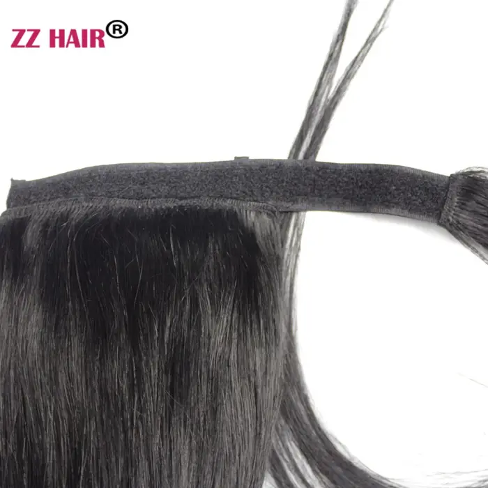 ZZHAIR-Extensions de Cheveux 100% Naturels Remy, Queue de Cheval Ronde Magique, Faits à la Machine,