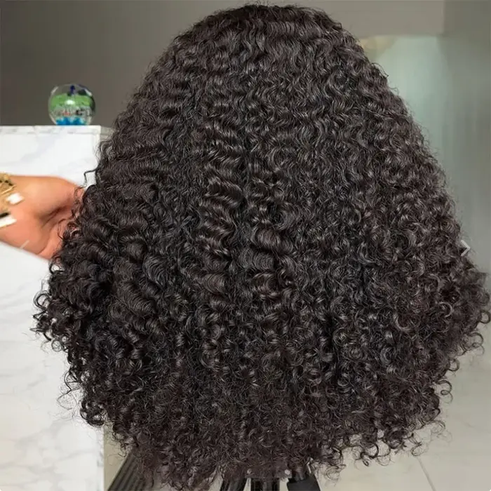 Perruque BOB bouclée cheveux humains 330 densité 5x5 HD dentelle fermeture vague profonde perruques pour les femmes