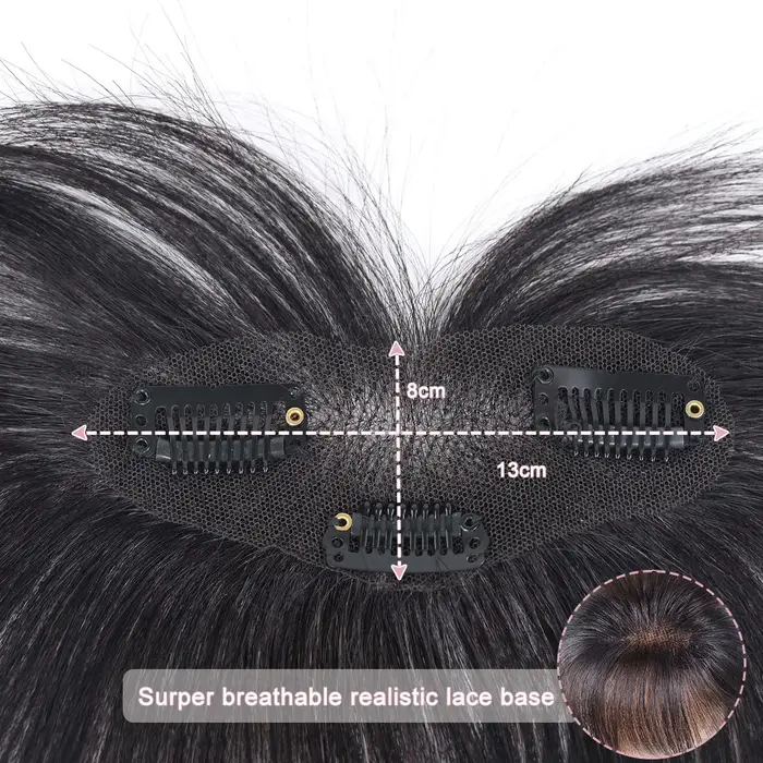 Vrais cheveux humains pince en frange pour les femmes vaporeux Air