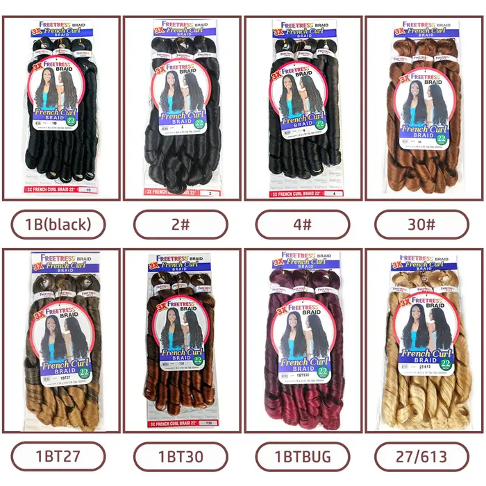 Extensions de cheveux synthétiques ondulés français