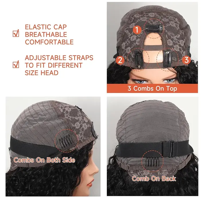 Perruque en cheveux humains U-Part sans colle