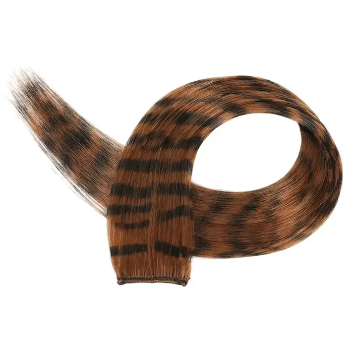 Extensions capillaires synthétiques longues et lisses à clipser, 1 pièce, Extensions capillaires colorées à clips pour un usage quotidien ou de noël