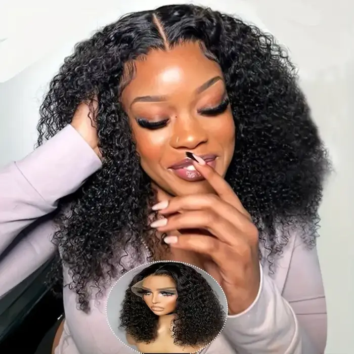 Perruques en cheveux humains bouclés crépus 16A