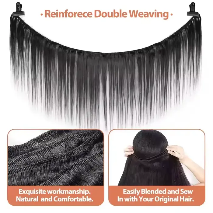 Extensions de cheveux humains brésiliens lisses vierges de 32 pouces