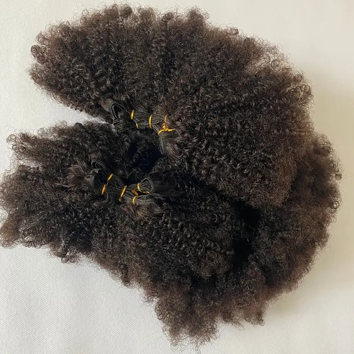Tresses moelleuses Afro crépus bouclés paquets cheveux humains