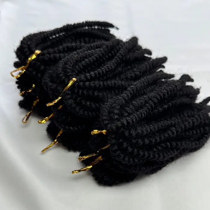 Printemps torsion Crochet cheveux 100% humain moelleux bombe
