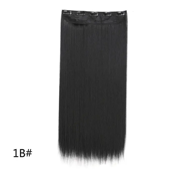 WIGSIN 60 cm synthétique longue droite pince en une seule pièce Extension de cheveux 5 Clips brun no