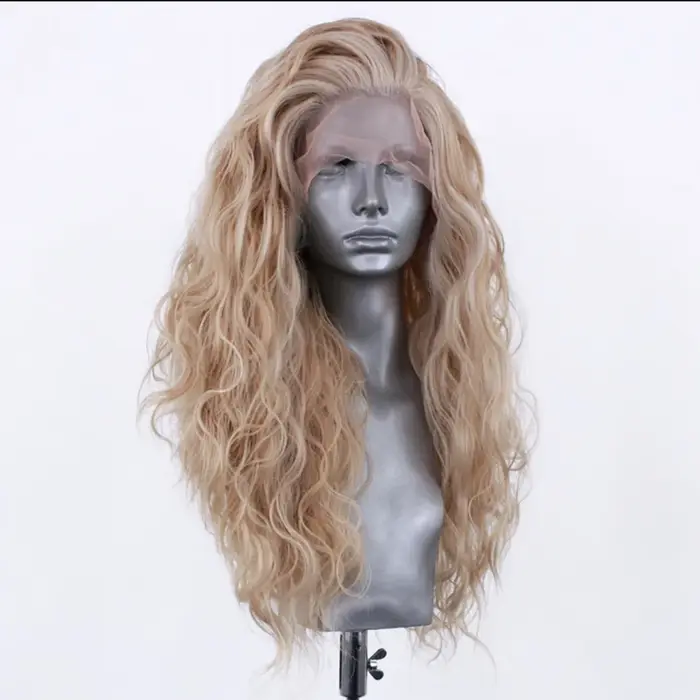 AIMEYA – perruque Lace Front Wig synthétique Blonde longue et ondulée, perruque de Style à la mode a