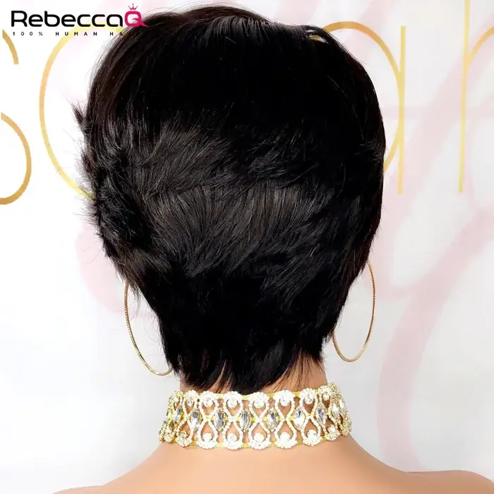 Perruque Bob courte coupe lutin dentelle frontale droite transparente dentelle avant perruques de cheveux humains pour les femmes pré-épilées vêtements de cheveux brésiliens aller