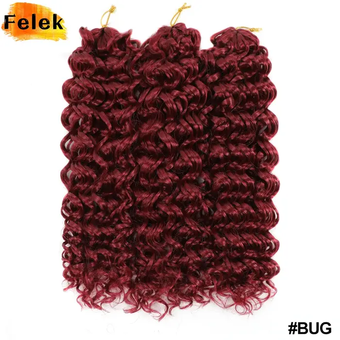 Extensions capillaires synthétiques bouclées de 14 pouces pour femmes, tresses ombrées brunes et blo