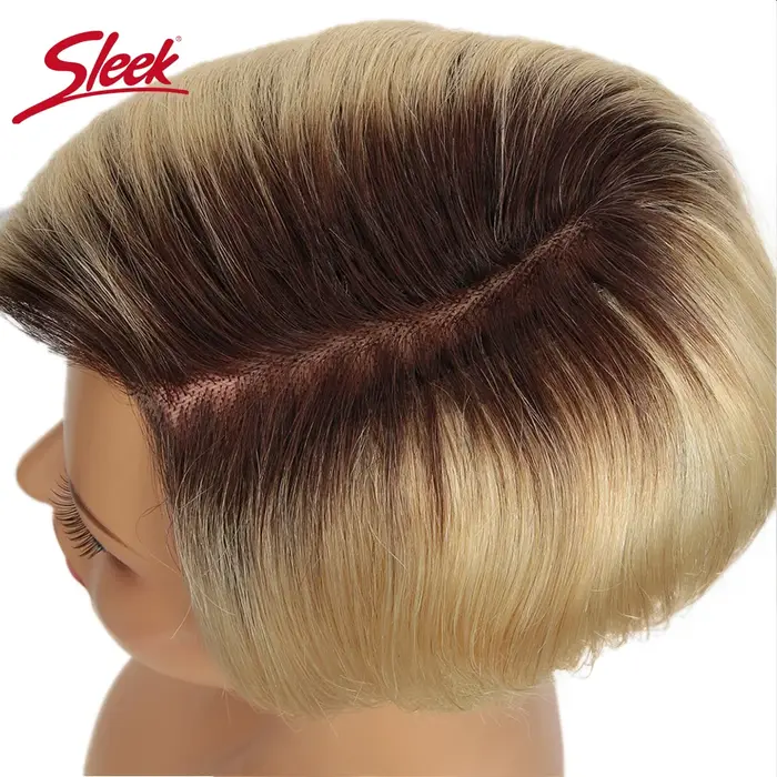 Perruque Bob Lace Front Wig Remy brésilienne naturelle, cheveux lisses, blond élégant, noir foncé, gris, 613