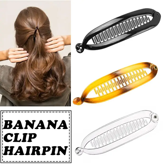 1 Pince à cheveux banane en forme de torsion de blé