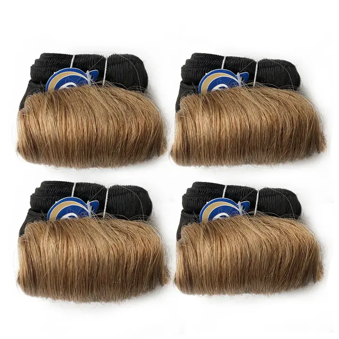 Tissage en lot brésilien Remy 100% naturel bouclé blond
