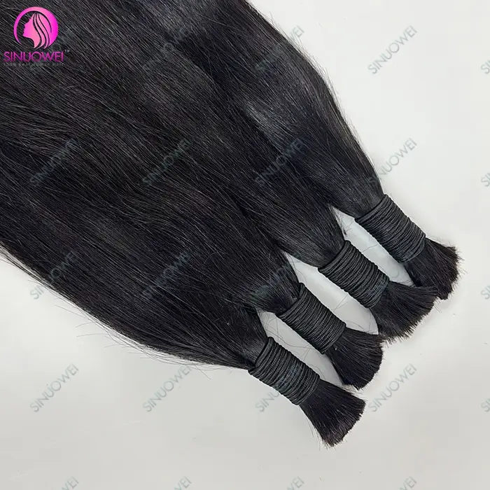 3 paquets tressage en vrac 100% cheveux humains os droit non transformés Extensions