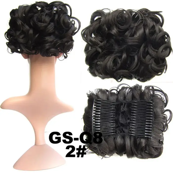 Jeedou synthétique Updos cheveux bouclés Chignon pince sur cheveux Chignon Pad Style rétro femmes po