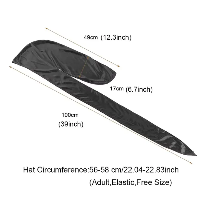 Turban en Satin à Longue Queue pour Homme et Femme, Unisexe, Bandeau de Sauna Hip Hop, Motard, 7,5