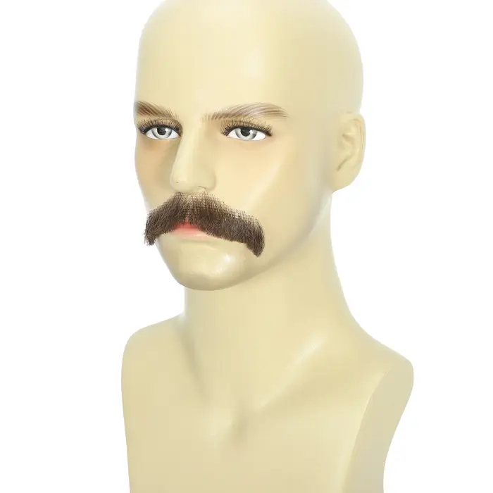 Moustache et barbe réalistes en cheveux humains pour hommes