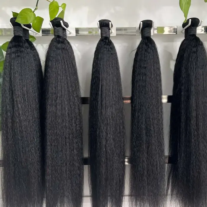 Soldes Exceptionnelles : Lots de Cheveux Raides Kinky avec Closure Frontale HD Transparente et Bundl