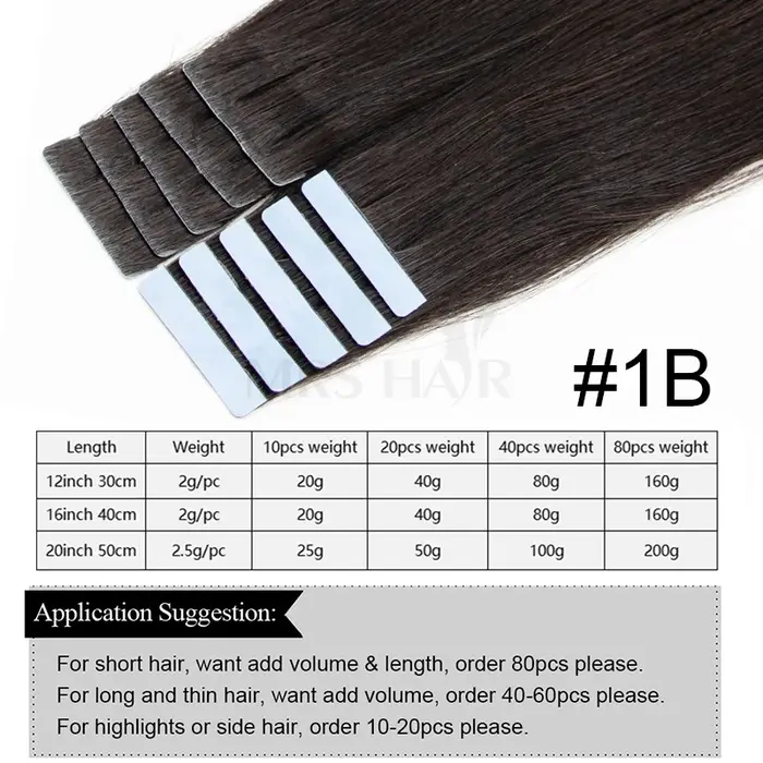 Ruban Invisible pour Extensions de Cheveux Humains, Bande d'Injection, Trame PU #60, Ajouter du Volu
