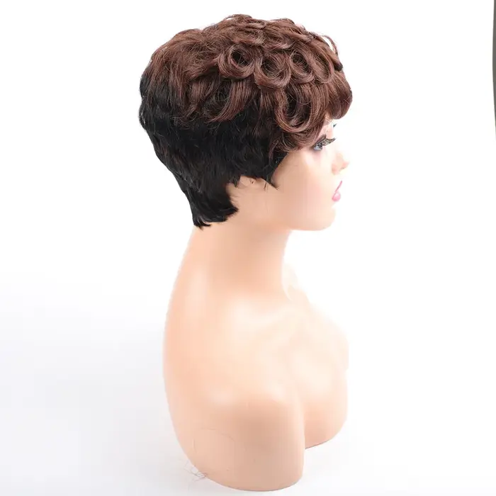 Perruques courtes pour femmes cheveux bouclés coupe courte perruque synthétique de haute qualité Afro femme artificielle faux Extensions d'usine originales