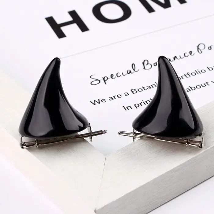 Dame fille belle mignonne 1 paire robe Double fantaisie Barrette diable corne oreille pince Halloween Cosplay épingle à