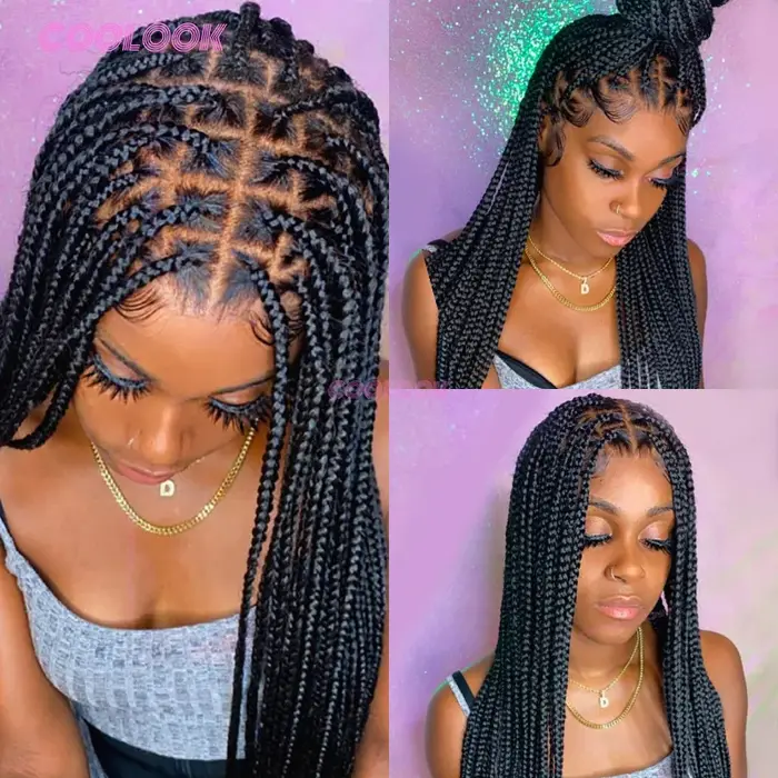 36 "Tenrow tresses dentelle perruque synthétique pleine