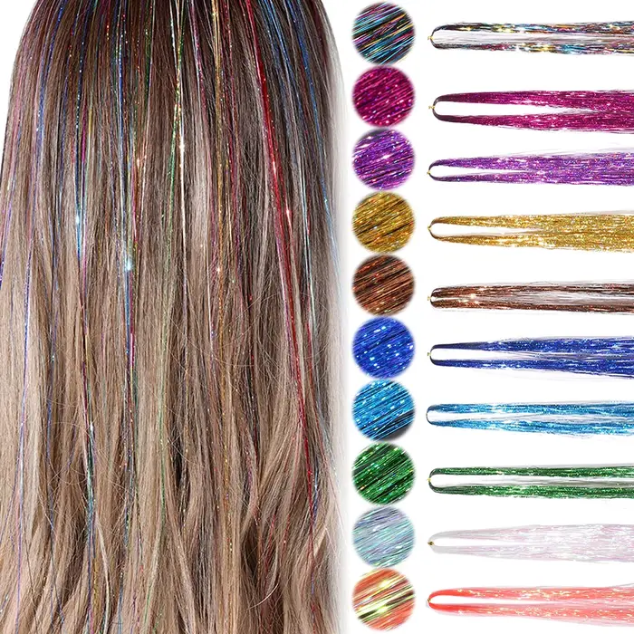 Extensions de cheveux en guirlandes scintillantes pour femmes et filles