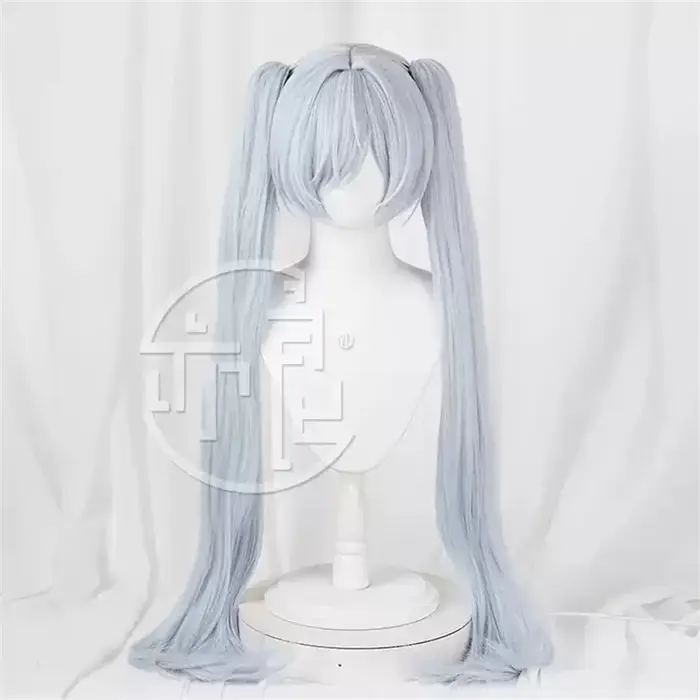 Déesse de la victoire: Nikke cendrillon verre princesse Cosplay perruque gris Double queue de cheval cheveux longs