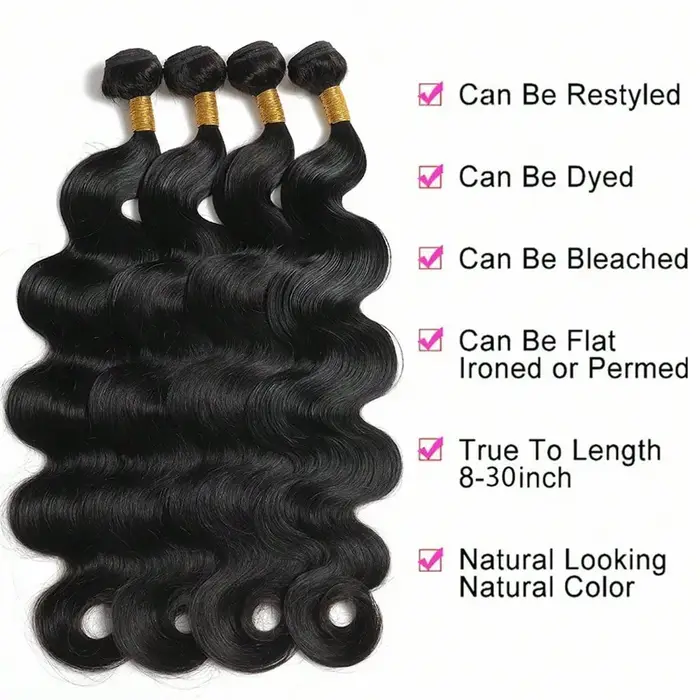 Extensions de cheveux humains brésiliens vierges non traités