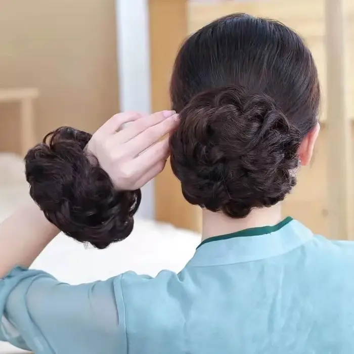 Chignon Donut Chignon Updo avec corde à cheveux élastique-Extensions de cheveux synthétiques pour un usage quotidien