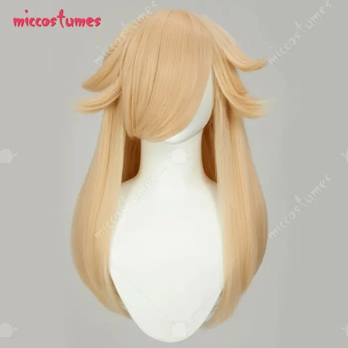 Miccostumes Perruque de cosplay pour femme Perruque de princesse dorée
