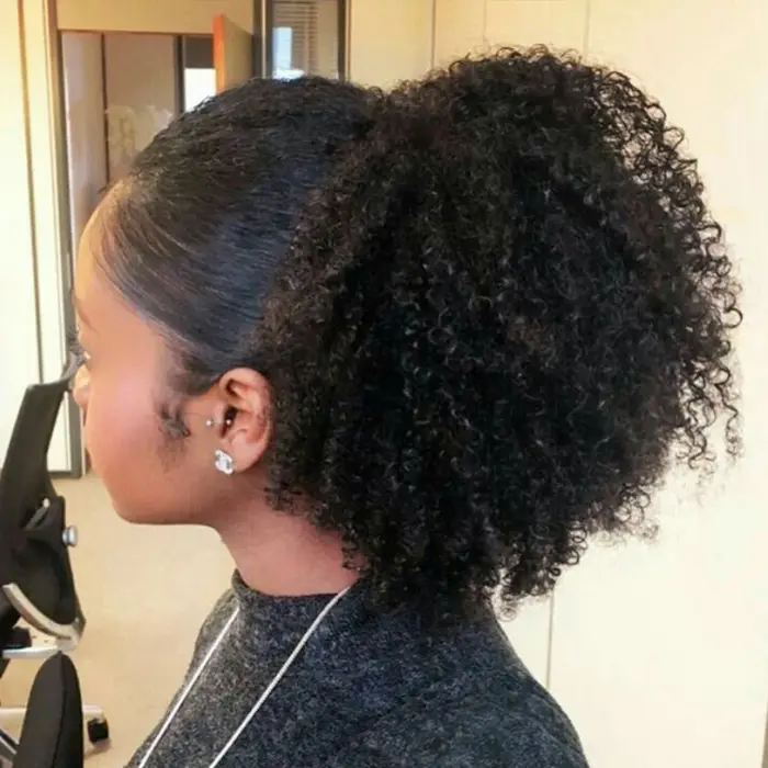 Queue de cheval en cheveux humains afro bouclés, queue de cheval brésilienne à cordon, extensions de