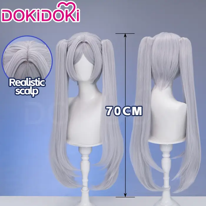 Perruque Frieren pour cosplay d'anime DokiDoki