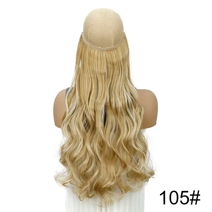 Extensions de cheveux synthétiques invisibles de 20 pouces pour femmes