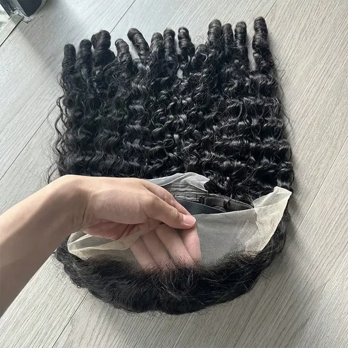 Perruques bouclées birmanes en cheveux humains, perruque frontale en dentelle HD 13x6, perruques fro
