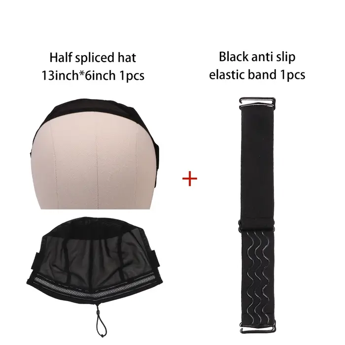 Nunify noir 4X4 13X4 perruque faisant casquette Invisible dentelle bord réglable