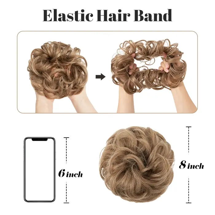 Chignon synthétique en désordre à usage quotidien