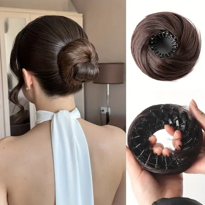 Chignon synthétique élastique pour femme
