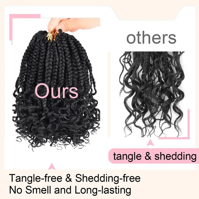 Boîte synthétique tresses Crochet cheveux pour femmes noires avec extrémités bouclées pré-bouclées doux 3X