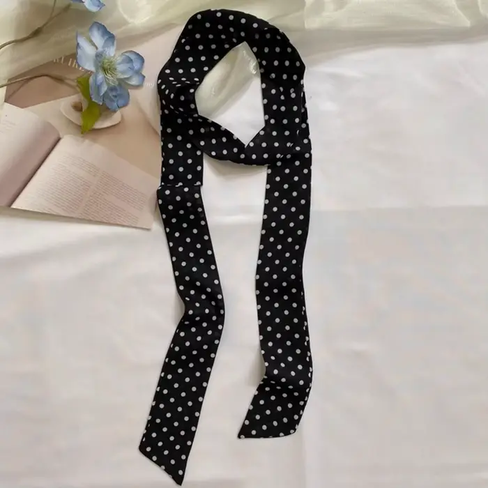 Mode point ruban foulard en soie femmes mince cou foulards dame petits châles Bandana étroit femme f