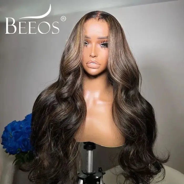 250% 1B27 Ombre mettre en évidence couleur 13x6 réel HD dentelle avant perruque cheveux humains