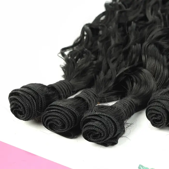 Extensions de cheveux synthétiques bouclés pour femmes, 9 pièces/ensemble, fibres capillaires longues résistantes à la chaleur, tissage pour femme