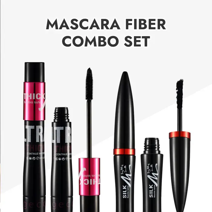 Ensemble de mascara en fibre avec double tubes