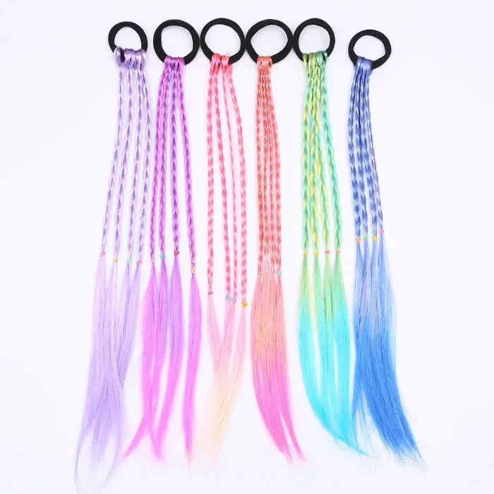 6 pièces multicolore Style bohème doux cheveux perruque tresse bricolage queue de cheval tresses