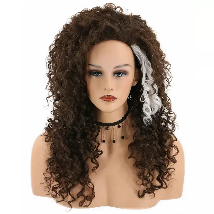 HAIRJOY cheveux synthétiques Bellatrix Lestrange perruque femmes brun foncé longs ondulés