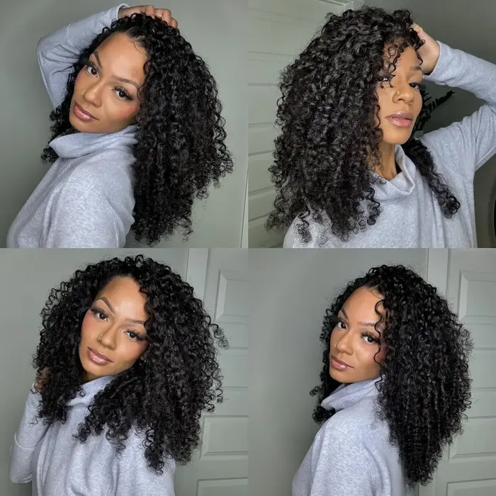 Extensions de cheveux humains bouclés birmans invisibles pré-bouclés avec extrémité spirale, 100 % v