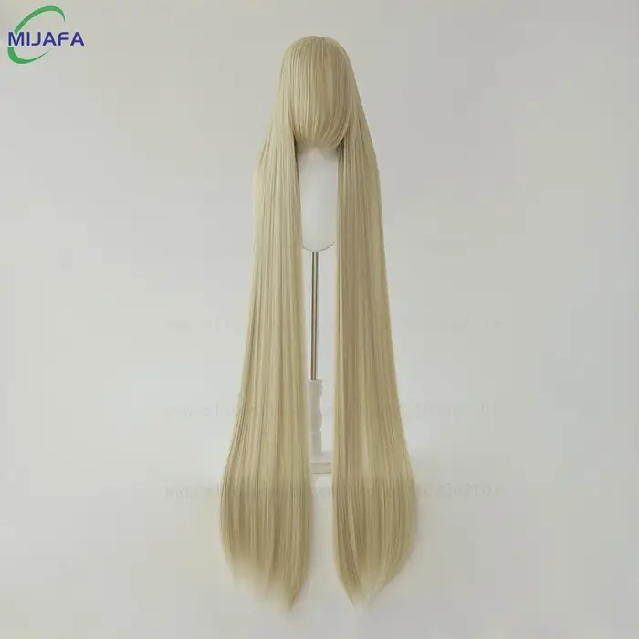 700g haute qualité 59 "150 cm longue perruque de Cosplay droite avec Bang blond brun rouge vert bleu