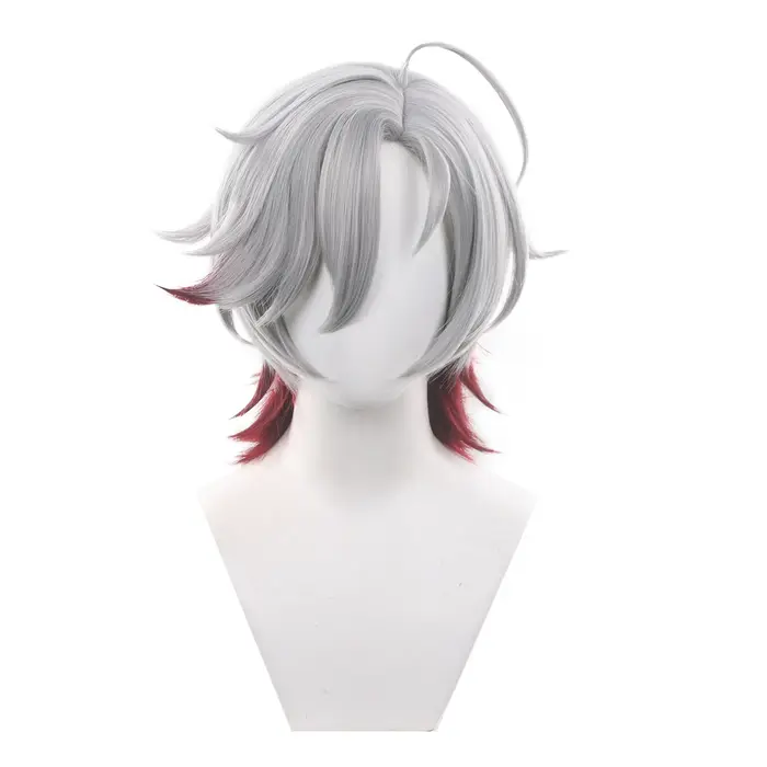 Perruque de cosplay Illuga en stock, perruque synthétique courte Illuga pour homme, couleur mixte, r